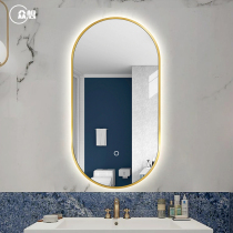 Nordic Aluminum Frame Oval smart bathroom mirror wall-mounted toilet mirror bathroom with lamp hanging wall anti-fog bathroom mirror