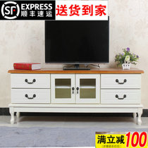  Solid wood TV cabinet Living room European-style bedroom TV cabinet Simple pastoral Chinese-American country small apartment floor cabinet