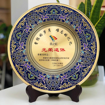 Pure copper and silver commemorative plate custom metal Medal Plate Company recognition souvenir pure silver plate production Gold Medal customization
