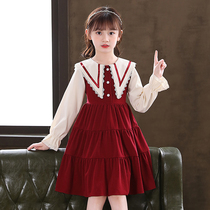 Girl skirt autumn new childrens foreign style college style long sleeve autumn dress little girl spring and autumn princess dress