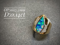 Sold opal island colorful fine iron opal 18k ring