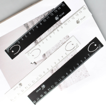  Nijia Minimalist unprinted style 20cm classic black and white ruler) 18cm Double-sided student ruler Iron ruler 15cm