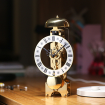 Polaris news German Hemule mechanical clock pure copper clock Skeleton clock Skeleton clock movement European metal table clock
