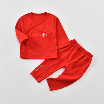 Dobi rabbit newborn clothes red underwear summer cotton boneless monk clothing Baby Full Moon clothing thin suit