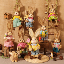 Grass Choreography Rabbit Mori Department Handmade Decorations Garden Furnishing Kindergarten Creative Animal Holiday Gifts Floor Pendulum