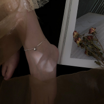 925 sterling silver lucky anklet female Korean version of niche design simple sexy personality student girlfriends hipster Wild