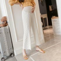 Pregnant Women summer pants children ice silk wide leg pants spring and summer thin wear nine casual pants fashion loose tide mother