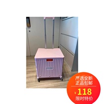 Net easy to buy groceries car small pull caravan universal wheels push pull rod for home portable mesh red folding shopping cart