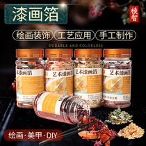 Lacquer Painting Gold Leaf paper painting with imitation gold leaf stickers Foil Paper Meryl Gold Leaf sheet Artisanal DIY Decorative Shatter Gold Leaf