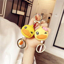 Genuine B DUCK telescopic buckle car keychain men and women couple bag pendant cartoon cute