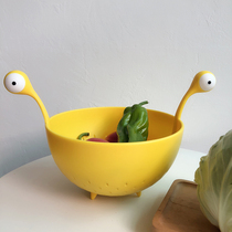 Export to Europe and the United States creative cute little monster drain basket Kitchen artifact plastic fruit and vegetable washing basket water filter bowl