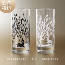 byears White Night original sleeper glass water Cup pair Cup printing creative couple milk juice birthday gift