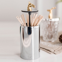 Nordic modern American simple horse head bird Silver creative push-down toothpick jar box table ornament