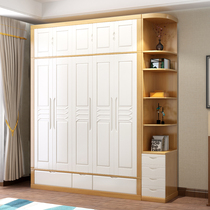 Solid wooden cabinet combined bedroom furniture modern new Chinese three doors four doors five doors six wardrobe overall wardrobe cabinet