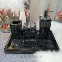  Marble bathroom wash five-piece suit Nordic light luxury brushing cup hand sanitizer pressing bottle tissue box