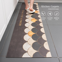 Kitchen ground mat strip anti-oil waterproof and cut PVC erasable washable cushion for home large area custom carpets