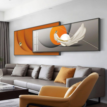 Orange light luxury living room decorative painting modern minimalist sofa background wall superimposed hanging painting bedroom bedside mural