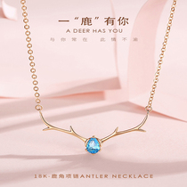 一鹿有你女士女生2021全新18K金项链锁骨链纪念日生日礼物送女友
