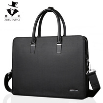 Cowhide business big mens bag Hand bag business briefcase mens computer bag horizontal capacity shoulder bag Leisure