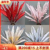 Simulation of flower material Birds Nest leaf wedding floral decoration fake flower leaf wedding hall ceiling decoration road guide arrangement flower arrangement