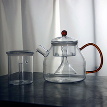 High temperature resistant glass pot large capacity boiling teapot steaming tea maker household heated transparent band filter steam kettle kettle