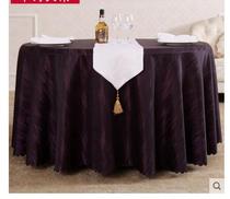 Tablecloth Hotel Restaurant European-style round tablecloth finished fabric round table tablecloth simple dark purple pinstriped tablecloth