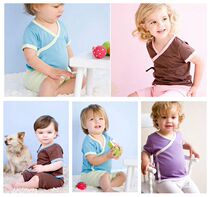 babysoy childrens clothing baby short sleeve T-shirt summer baby out clothing solid color home clothing shirt shorts set