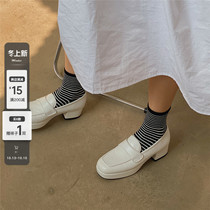 LET ME SEE niche striped socks childrens middle tube stockings womens autumn and winter warm breathable sweat absorption socks tide