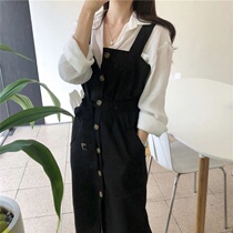 Autumn 2021 new large size female fat mm heart machine two-piece set fried street strap jumpsuit Xia Yangqi