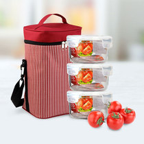 Solid melt insulated glass crisper box set small capacity sealed lunch box set microwave lunch bucket