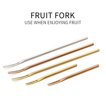 Day Style 304 Stainless Steel Fruit Fork Long Handle Creative Home Refreshments Sweet cake Little Fork Wins Eurostyle Fruit Sign