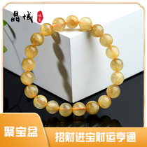 Blonde crystal bracelet Female crystal trend fashion wild jewelry Men citrine hand string single circle send girlfriend gift