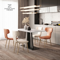 Chinese style minimalist imported rock board dining table and chair combination modern simple Nordic light luxury small apartment dining table