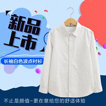 Childrens pure cotton shirt boy long sleeve point 2021 Spring and Autumn new shirt shirt baby Han Edition in the big baby tide