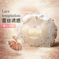 Meritocracy Wedding SUGAR BOX EU STYLE CREATIVE JOY SUGAR BOX SHAKE SOUND CHAMPAGNE GOLDEN LACE HOLLOWED-OUT FINE