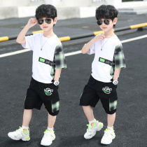 South Korean boy suit 2021 childrens clothing CUHK children sports short sleeves Two sets of casual ocean Korean version Chaumen