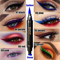 European and American makeup mesh red double head color seal liquid eyelink pen eye line liquid pen COS pen black red multicolor