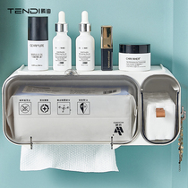 Wash-face towel rack wall-mounted free-to-punch toilet Creative light extravagant dust and dust wash face towels containing box rack