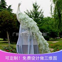 Christmas Mall Atrium Beauty Chen Floral Green Planting Custom Floral Peacock Phoenix Sculpture Landscape Grass Green Sculpture