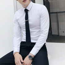 Single Baron men casual shirts Long sleeves Korean version Body Black Shirt Trend Handsome business mens clothing free of ironing