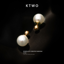 Korean fashion New Tide kgold ins Pearl small golden bean earrings female niche female niche cold wind ear needle simple temperament