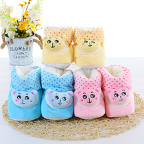 Newborn baby shoes male 0-1 year old female soft bottom toddler shoes winter thick warm cotton shoes baby autumn and winter