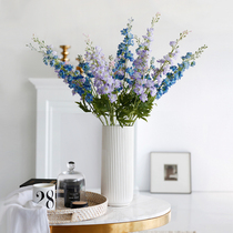 ladylike fresh dining table flower setting flower delphinium silk flower artificial flower decoration bedroom living room ornaments
