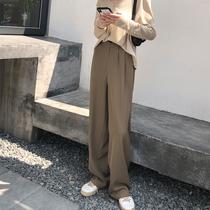 2021 Spring and Autumn New Danged Suit Pants Women High Waist Slim Straight Wide Legs Loose Casual Mover Pants Pants