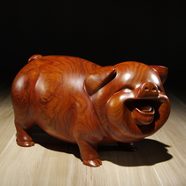 Rosewood carving pig ornaments Solid wood zodiac couple pig home office furnishings Decorative mahogany crafts