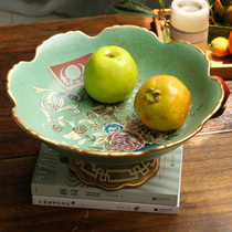 Creative ins Wind ceramic fruit plate home living room coffee table table fruit bowl large dried fruit plate decoration ornaments