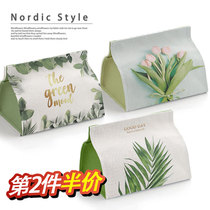 Branches Leaf Cloth Art Paper Towel Box Creative Cotton Linen Living Room Home Car Cramps Paper Towels Paper Box Cramps Paper Boxes