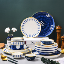 Dish set Household creative net red plate Ceramic Simple Japanese combination One person food tableware Nordic light luxury