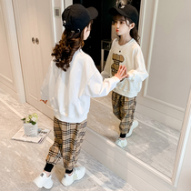 Female children autumn suit 2021 new childrens clothing foreign fashion autumn trend two sets 10 girls 13 years old clothes