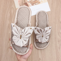 Rain butterfly cute fabric home men and women indoor floor silent slippers couples comfortable home Oxford soft bottom four seasons